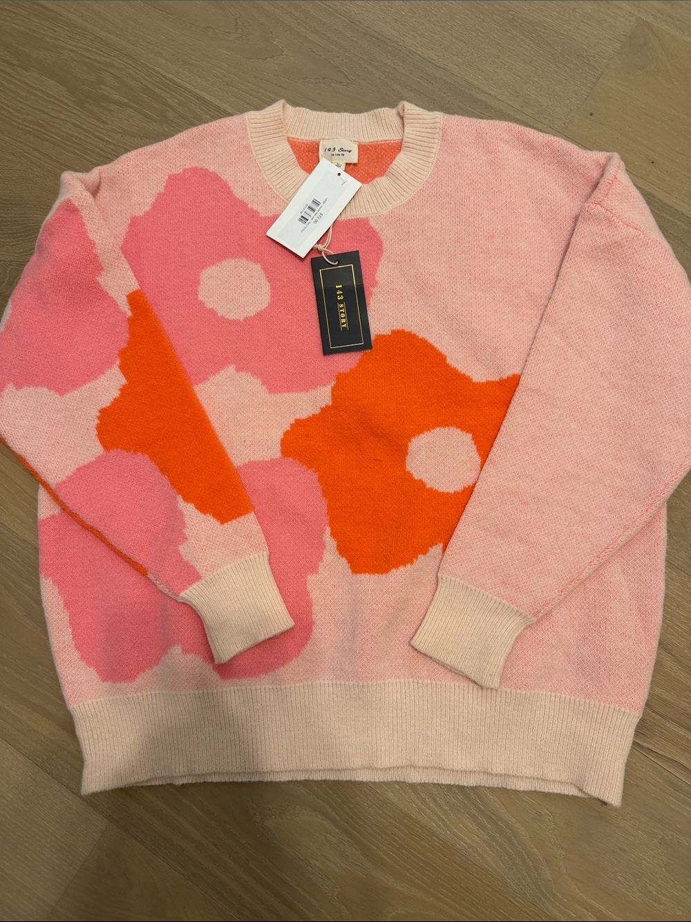 1.4.3. Story by Line Up Pink & Orange Floral Crewneck Sweater